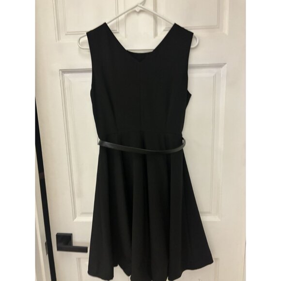 Patrizia Luca Milano Women's Black Sleeveless Dress With Belt Size M Fit Flare - Picture 11 of 16